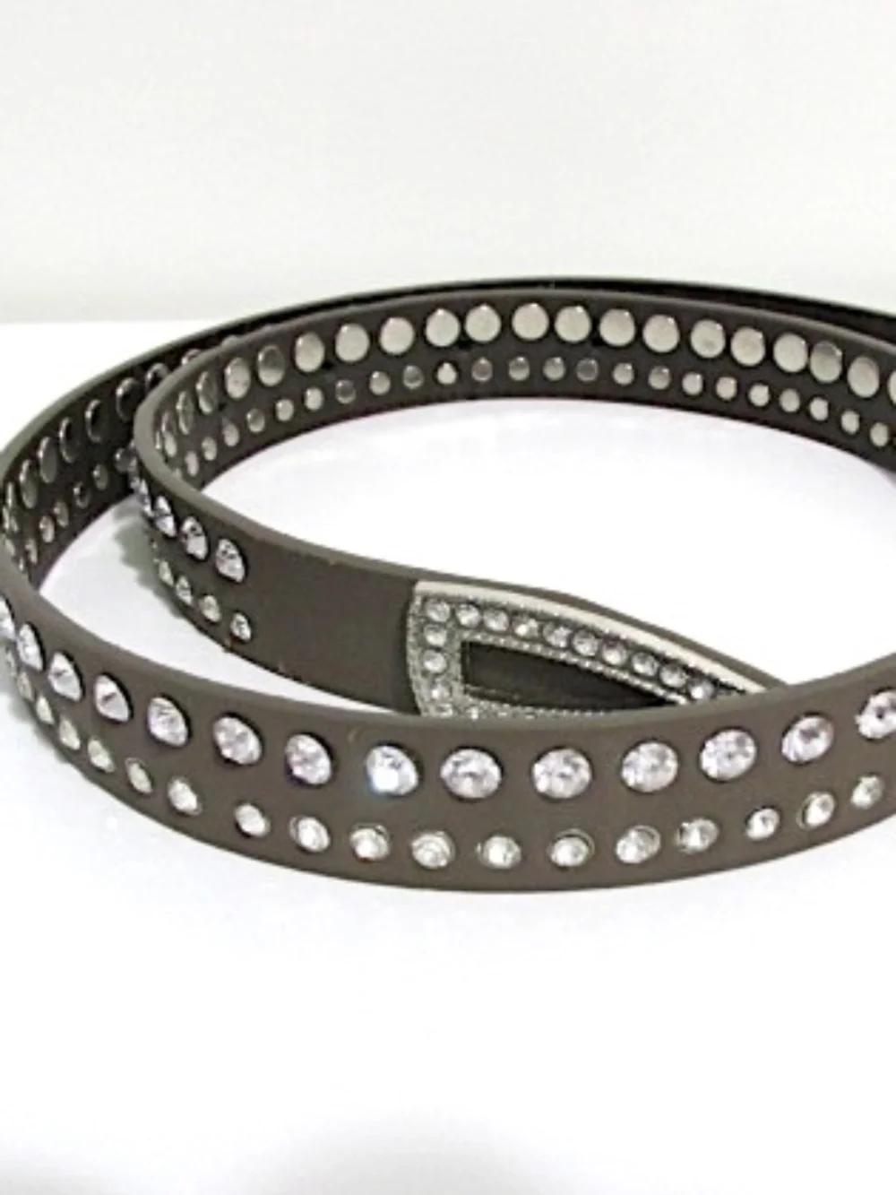 Vintage 90s Brown Rhinestone Belt